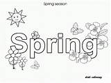 Spring Coloring Pages Printable Season Kids Seasons Flower Colouring Flowers Summer Worksheets Blossoming Word Sheets Break Umbrellas Dania Autumn Choose sketch template
