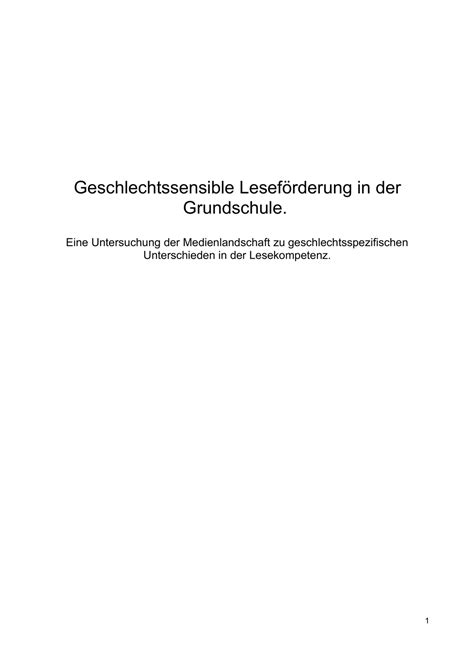 geschlechtssensible lesefoerderung  der grundschule