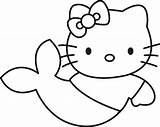 Kitty Hello Mermaid Coloring Pages Print Color Kids sketch template