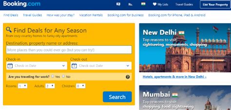 check   list    hotel booking sites  india
