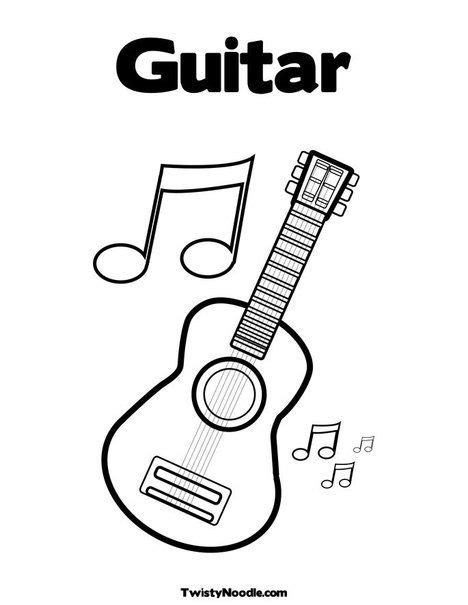 guitar coloring page  twistynoodlecom school coloring pages