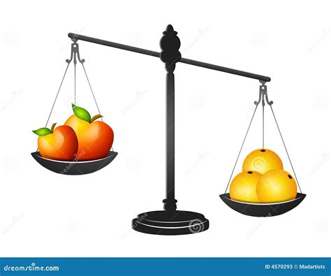 het vergelijken van appelen en sinaasappelen stock illustratie illustration  vergelijk