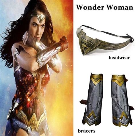Free Shipping Wonder Woman Wristbands Wrister Bracers Headwear Cosplay