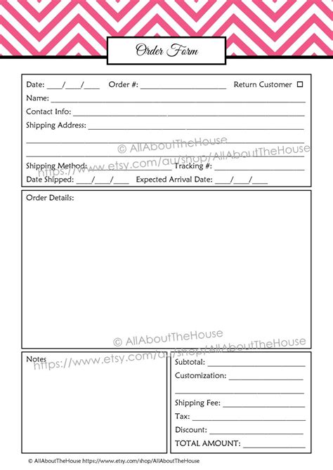 order form ideas  pinterest order form template price