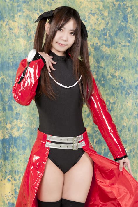 ayane bodysuit cosplay fate series fate stay night jacket thighhighs tohsaka rin twintails