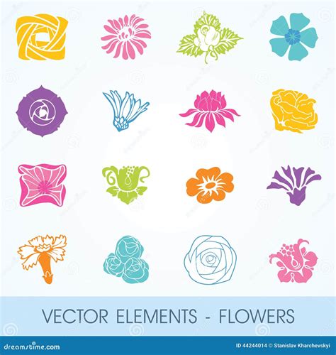 vector elements flowers stock vector illustration  icon