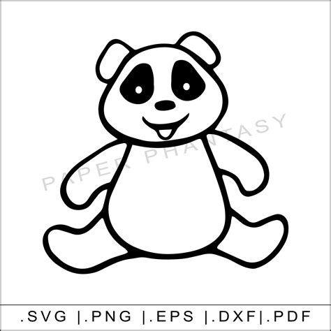 excited  share  item   etsy shop panda bear outline svg