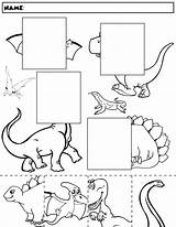 Dinosaur Worksheets Preschool Activities Color Cut Kindergarten Printable Dinosaurier Dinosaurs Kids Vorschule Crafts Theme Match Worksheet Dino Paste Coloring Prep sketch template