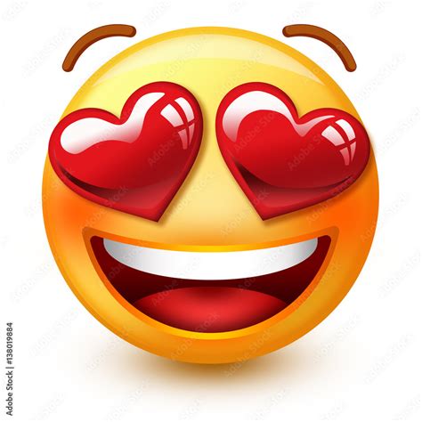 cute  love face emoticon   smiley emoji  heart shaped eyes