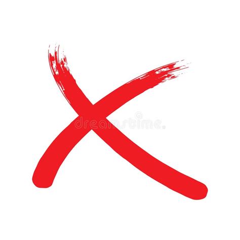 red mark cross sign graphic symbol crossed brush strokes stock
