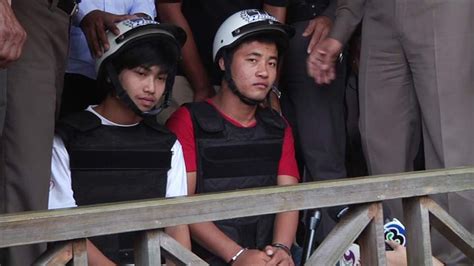 Thai Murders Suspects Stage Reconstruction World News Sky News