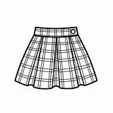 Plaid Vector Pleated Flared Ruffle sketch template