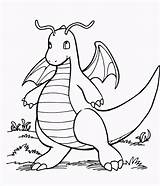 Coloring Dragonite Pokemon Pages sketch template
