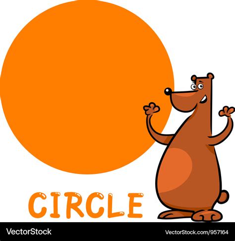 circle shape  cartoon bear royalty  vector image