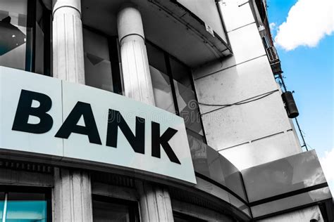 bank sign stock image image  monetary business finance