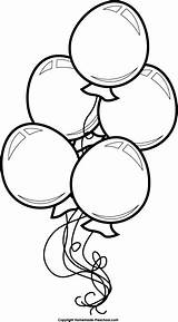 Balloons Balloon Birthday Clipart Clip Drawing Bunch Baloons Coloring Ballon Outline Pages Line Para Colorear Globos Sketch Ballons Cliparts Bw sketch template