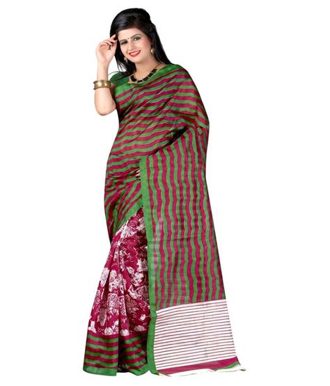 Rashmi Sarees Multi Bhagalpuri Silk Saree Buy Rashmi Sarees Multi
