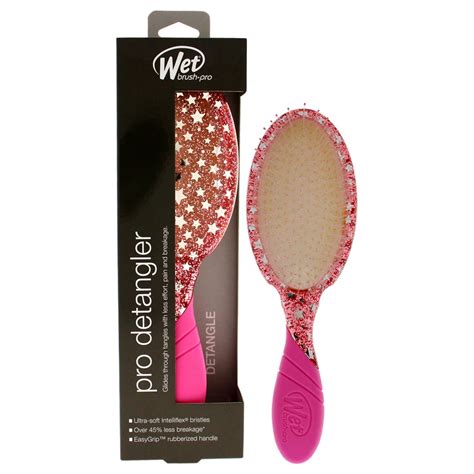 Wet Brush Pro Detangler Glitter Glam Brush Pink Glitter Stars For
