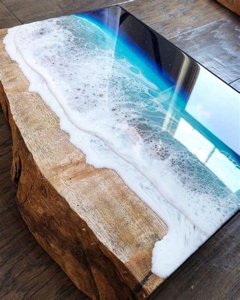 ocean sea sands epoxy table resin epoxy epoxytable wood