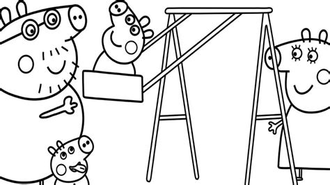 peppa pig coloring beach coloring pages