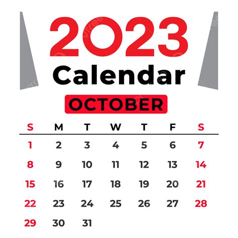 gambar vektor kalender bulan oktober  templat   gratis  pngtree