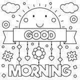 Morning Good Coloring Vector Illustration Pages Kids Stock Colouring Sheets Printable Vectorstock Cartoon Choose Board Royalty sketch template