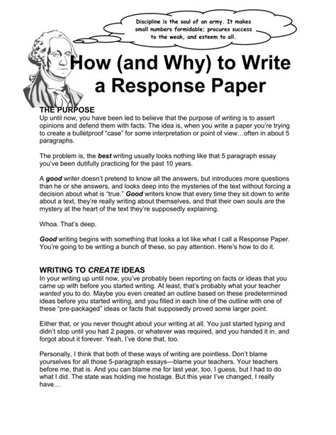 write  response paper