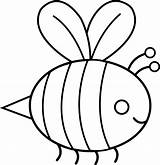 Bee Bumble Clipart Outline Drawing Clip Cute Line Library sketch template