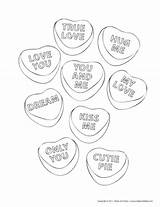 Candy Coloring Hearts Pages Valentine Conversation Color Getcolorings Getdrawings sketch template