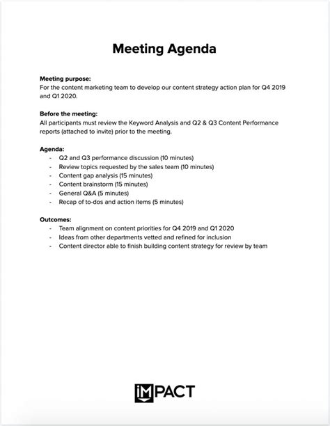 meeting agenda template youll   meeting template