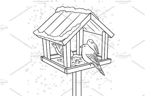 winter bird feeder coloring book vector winter bird feeders winter