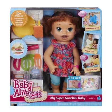 baby alive doll baby alive super snacks snackin sara brunette moving mouth  picclick