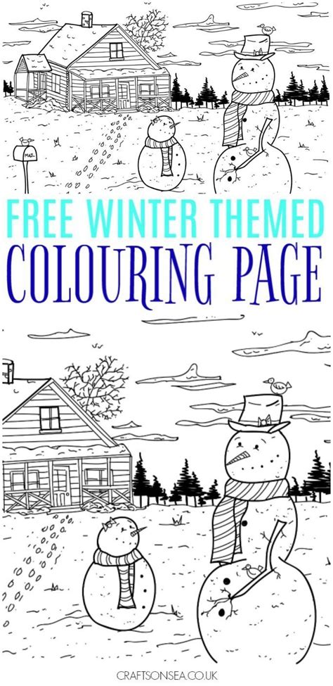 winter colouring page winter art projects coloring pages art
