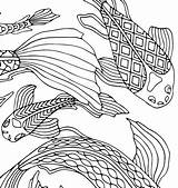 Koi Zentangle sketch template