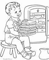 Coloring Pages Food Kids Sandwich Print Color Sheets Play Make Visit  sketch template