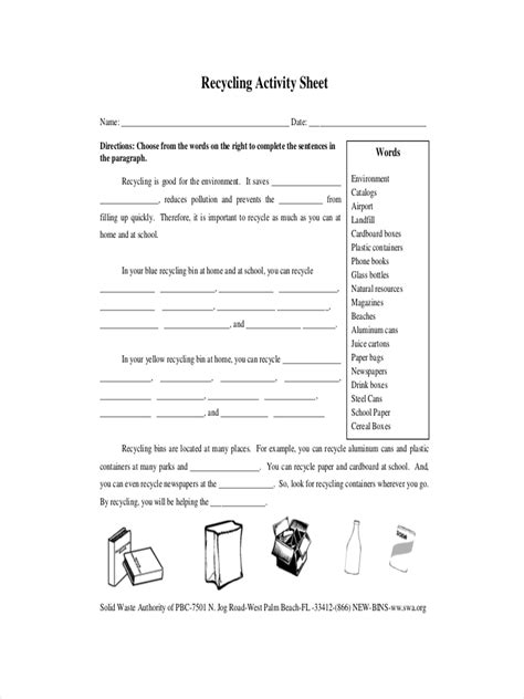 sample activity sheet