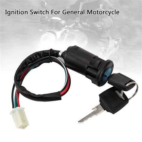 motorcycle ignition barrel key switch  wire universal quad onoff pit motorbike  car switches