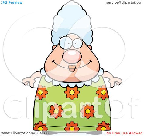 royalty  rf clipart illustration   chubby grandma   floral dress  cory thoman