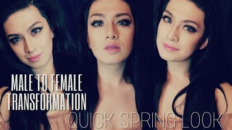 Quick Spring Makeup Look Male To Female Transformation