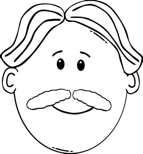 clipart man face cartoon coloring pages face outline male face