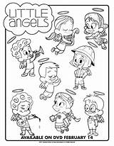 Coloring Little Angels Sheet Cards Printable Sheets Activity Valentine Valentines Arrives Dvd Print Group sketch template