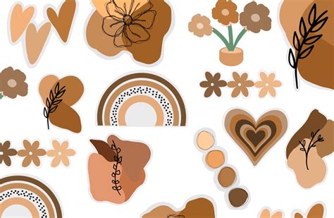 pack  stickers pcs brown stickers laptop sticker etsy