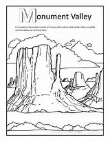 Coloring Pages Canyon Grand Utah Monument Valley Printable Arizona Getcolorings Color States United sketch template