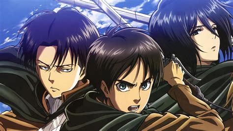 🥇 Eren Jaeger Mikasa Ackerman Rivaille Shingeki No Kyojin Wallpaper