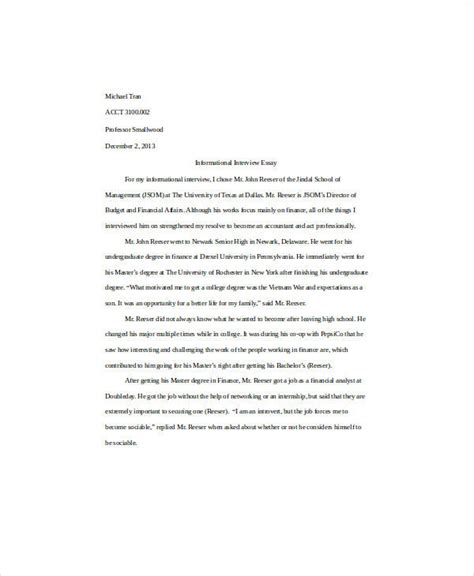 interview essay samples  ms word