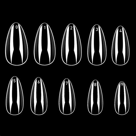 pcs amandel fake nail tips volledige cover  maten acryl stiletto valse kunst nagel
