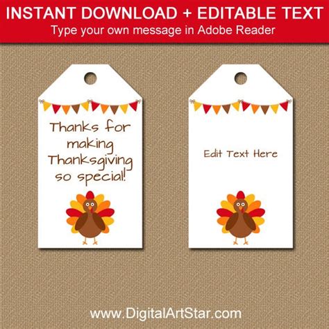 printable thanksgiving tags editable thanksgiving party