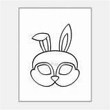 Mask Bunny Printable Rabbit Craft Kids Tag Themed Farm Ready Cut Play Print Party Great Just Coloring sketch template