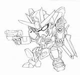 Gundam Chibi Mewarnai Robot วาด ยนต Gambar นท จาก sketch template