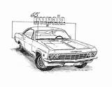 Impala Drawings Coloring 1965 Pages Chevrolet Template Sketch sketch template